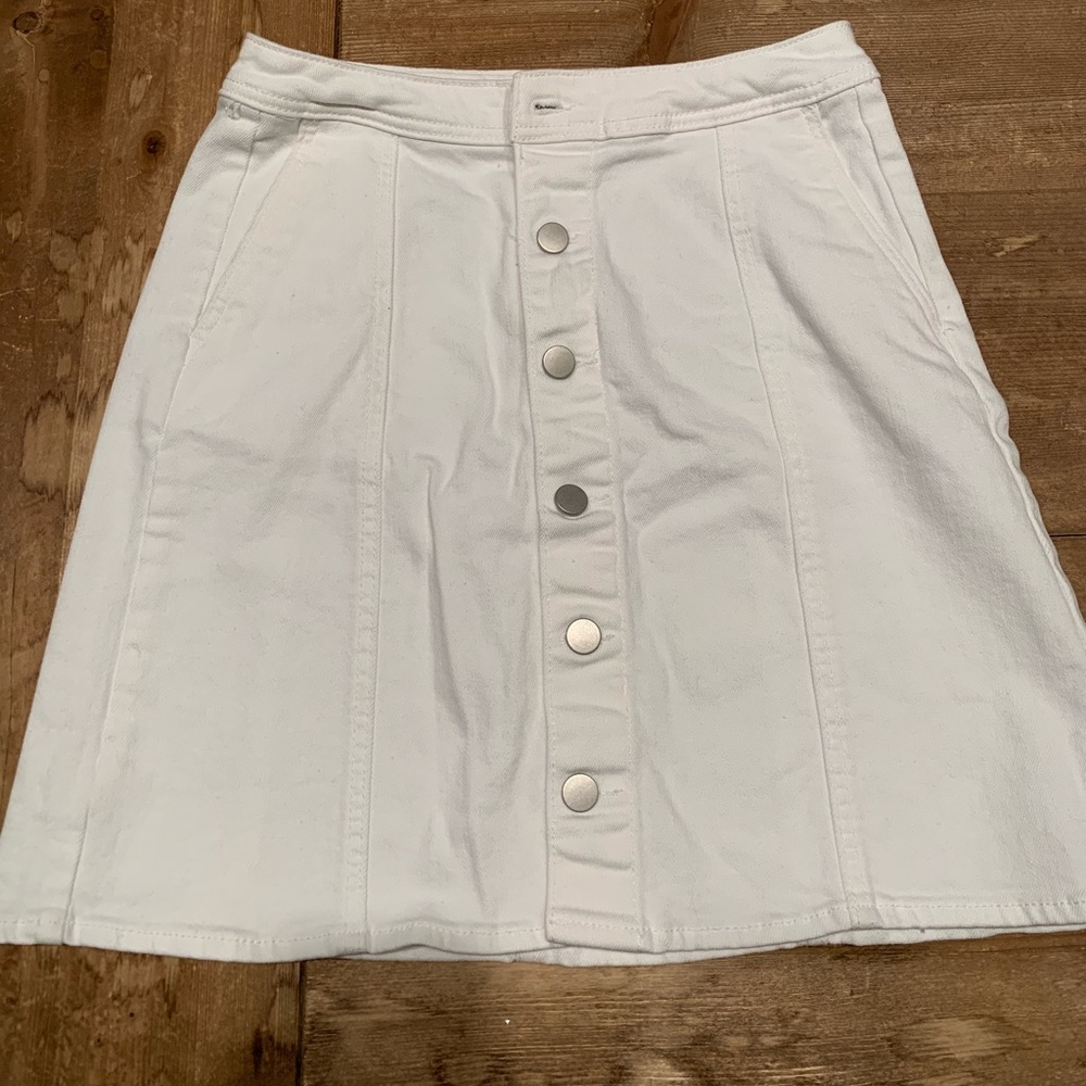 White jean skirt
